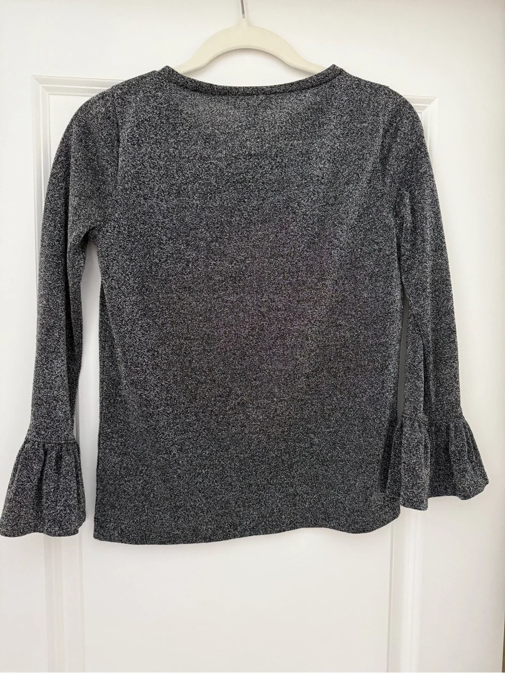 NEW J. Crew Metallic Knit Long-Sleeve Top in Sparkling Gray